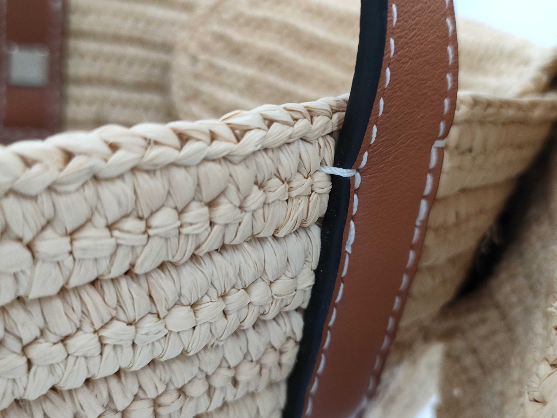 LOEWE Elephant Raffia and Leather Bag