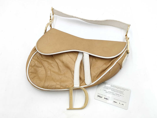 Dior DIOR Brown Kraft Paper Saddle Bag