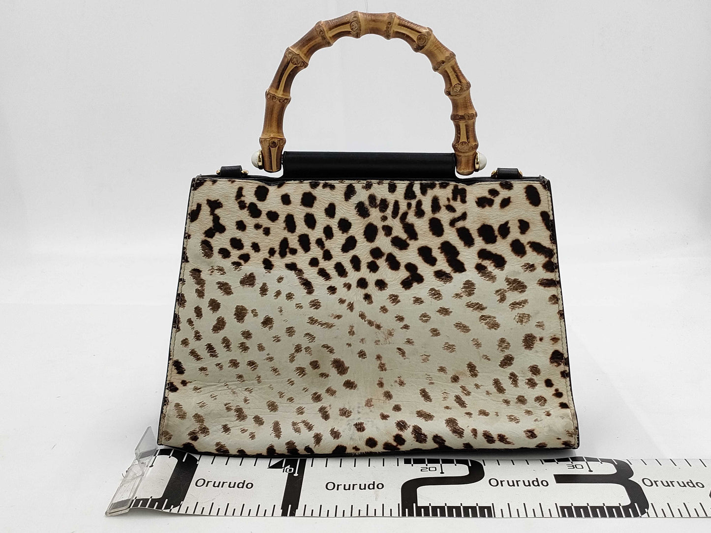 GUCCI GUCCI 459076 Horsehair Bamboo Bag