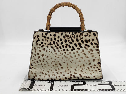 GUCCI GUCCI 459076 Horsehair Bamboo Bag