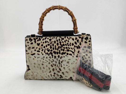 GUCCI GUCCI 459076 Horsehair Bamboo Bag