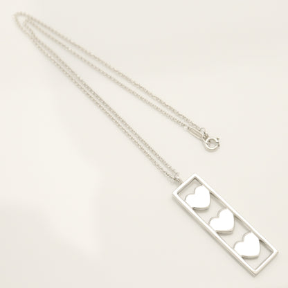 Tiffany&Co. Tiffany&Co. Tiffany&Co. Triple Heart Plate Necklace Pendant Silver925 SV925 Weight 9.26g Necklace