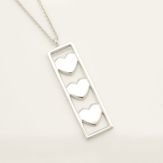 Tiffany&Co. Tiffany&Co. Tiffany&Co. Triple Heart Plate Necklace Pendant Silver925 SV925 Weight 9.26g Necklace