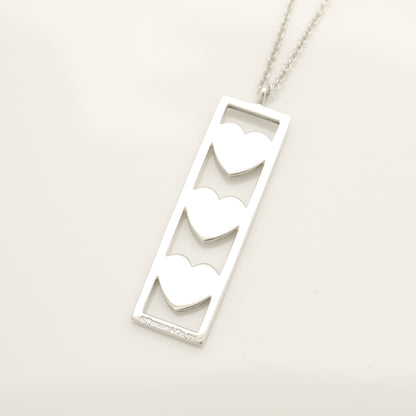 Tiffany&Co. Tiffany&Co. Tiffany&Co. Triple Heart Plate Necklace Pendant Silver925 SV925 Weight 9.26g Necklace