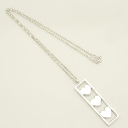 Tiffany&Co. Tiffany&Co. Tiffany&Co. Triple Heart Band Plate Necklace Silver925 SV925 Weight 9.35g Necklace
