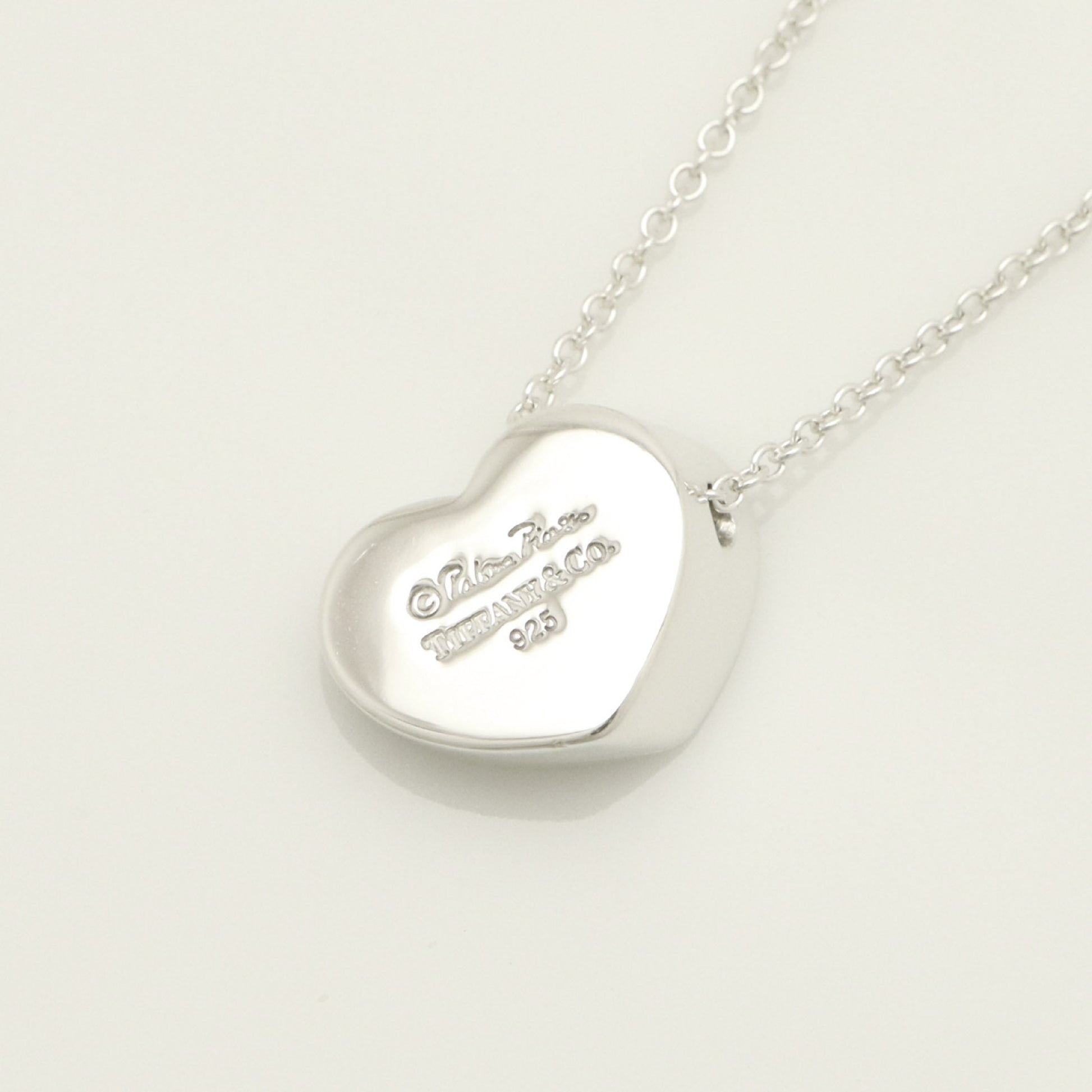 Tiffany&Co. Tiffany&Co. Tiffany&Co. Tiffany&Co. Modern Heart 1P Pink Sapphire Necklace Silver 925 SV925 Weight 4.28g Necklace