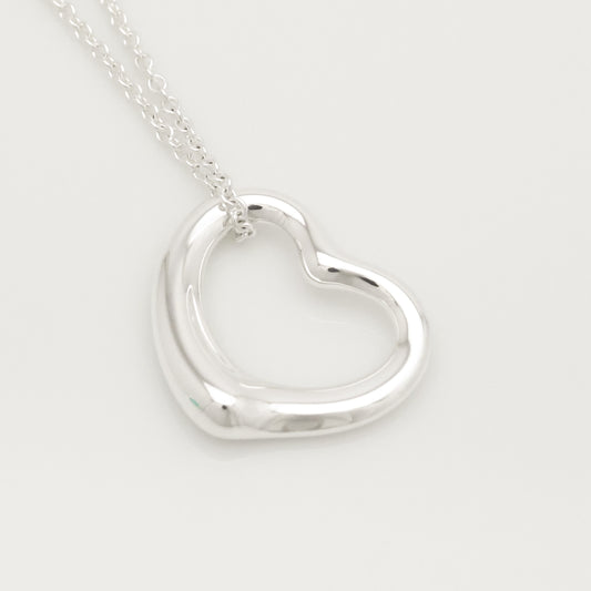 Tiffany&Co. Tiffany&Co. Tiffany&Co. TIFFANY&Co. Open Heart 22mm Elsa Peretti Necklace Silver 925 SV925 Weight 6.65g Necklace