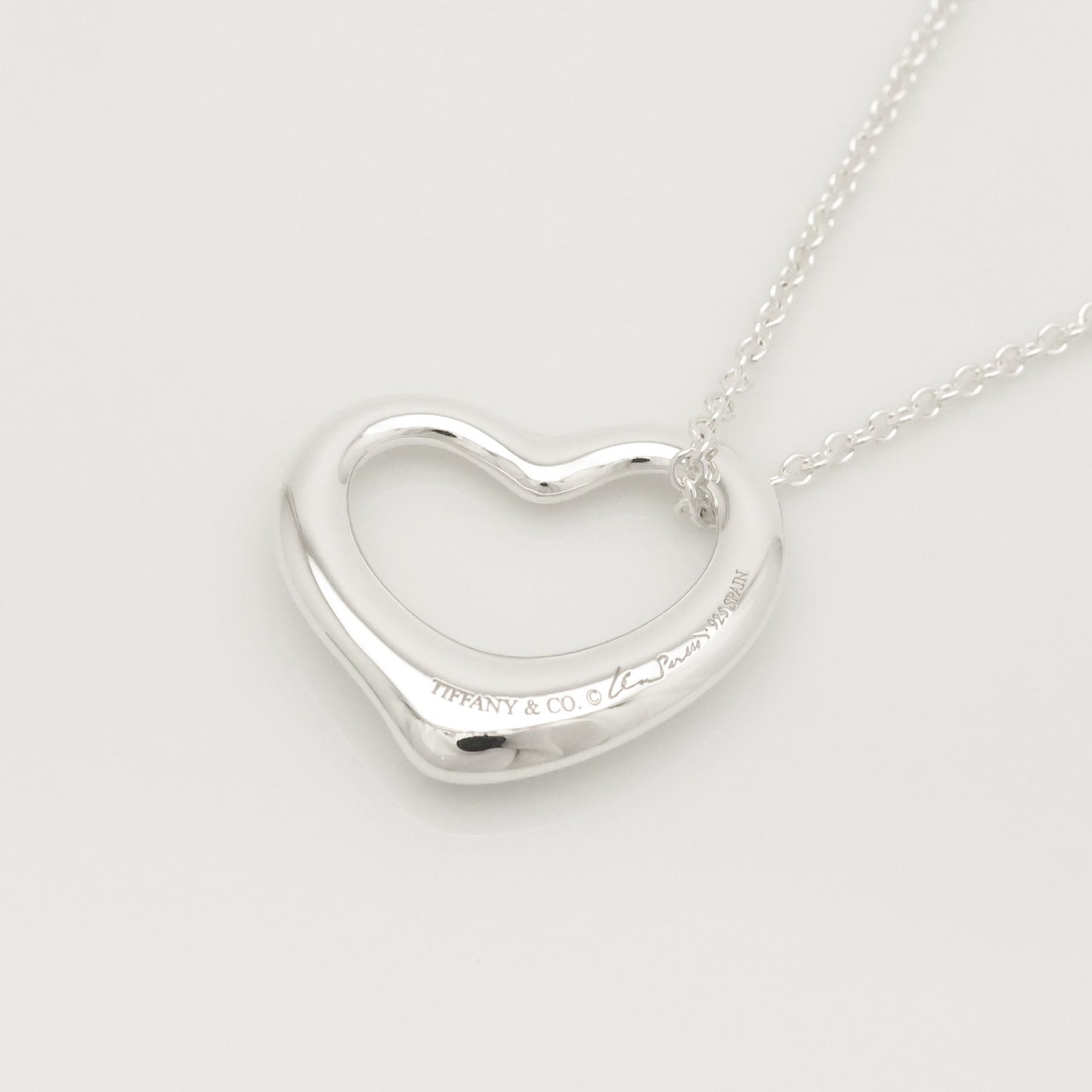 Tiffany&Co. Tiffany&Co. Tiffany&Co. TIFFANY&Co. Open Heart 22mm Elsa Peretti Necklace Silver 925 SV925 Weight 6.65g Necklace