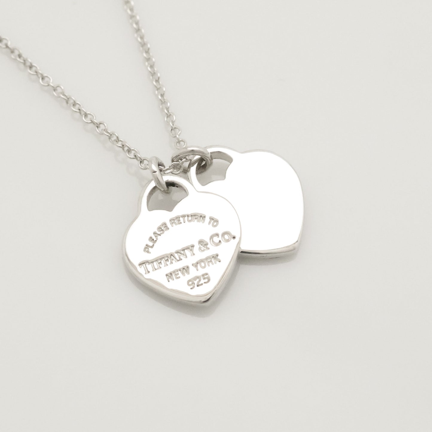 Tiffany&Co. Tiffany&Co. Tiffany&Co. Tiffany&Co. Return to Tiffany Mini Double Heart Tag Necklace Silver 925 SV925 Weight 2.84g Necklace