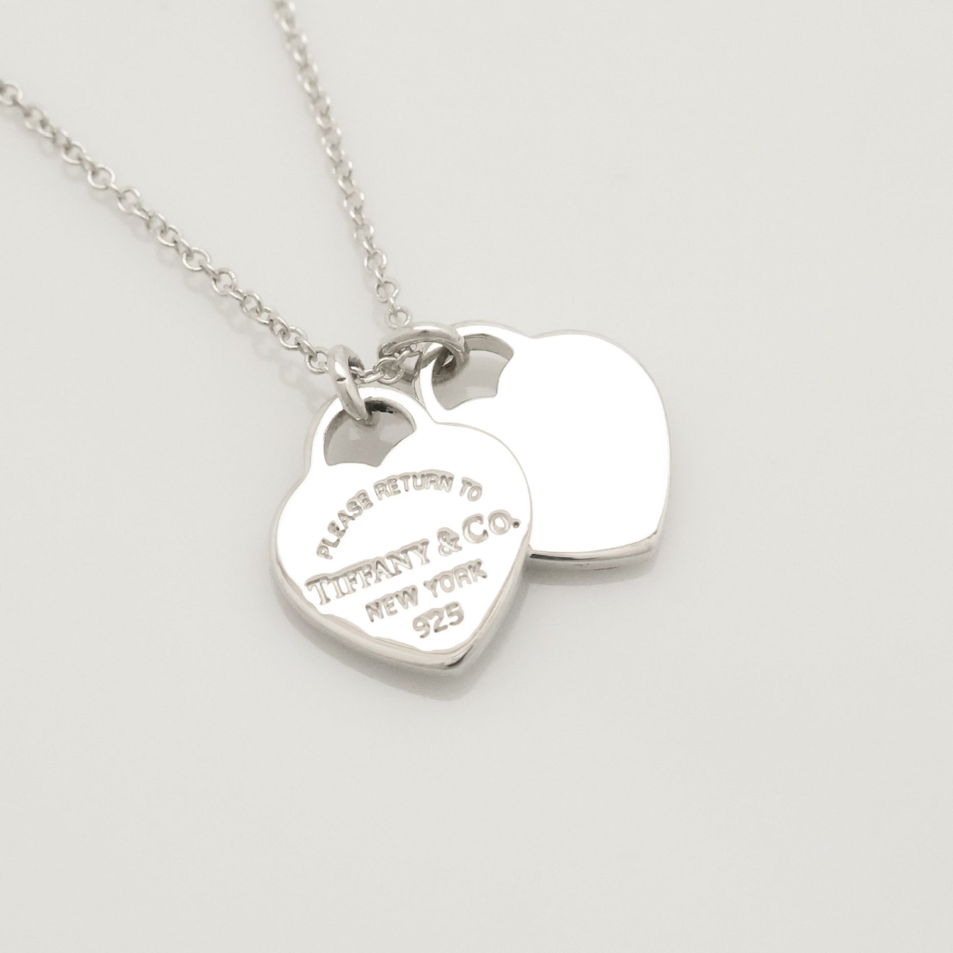 Tiffany&Co. Tiffany&Co. Tiffany&Co. Tiffany&Co. Return to Tiffany Mini Double Heart Tag Necklace Silver 925 SV925 Weight 2.84g Necklace