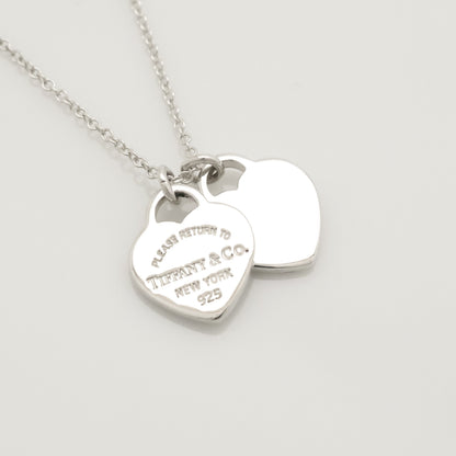 Tiffany&Co. Tiffany&Co. Tiffany&Co. Tiffany&Co. Return to Tiffany Mini Double Heart Tag Necklace Silver 925 SV925 Weight 2.84g Necklace