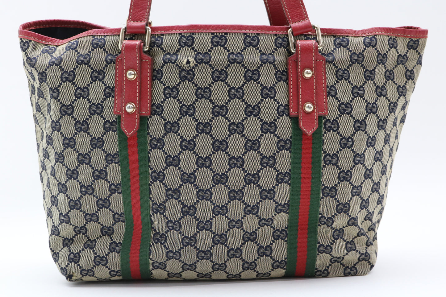 GUCCI GG Canvas Sherry Line Tote Bag