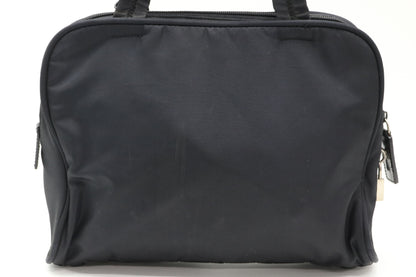 PRADA nylon handbag with triangular logo plate