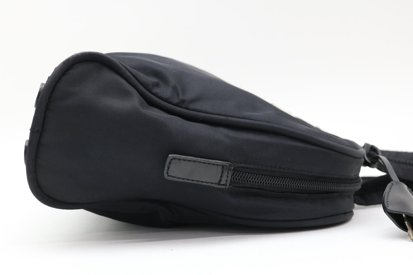 PRADA nylon handbag with triangular logo plate