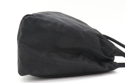 PRADA nylon triangular logo handbag