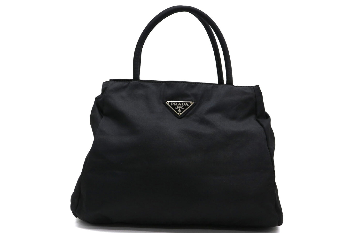 PRADA nylon triangular logo handbag