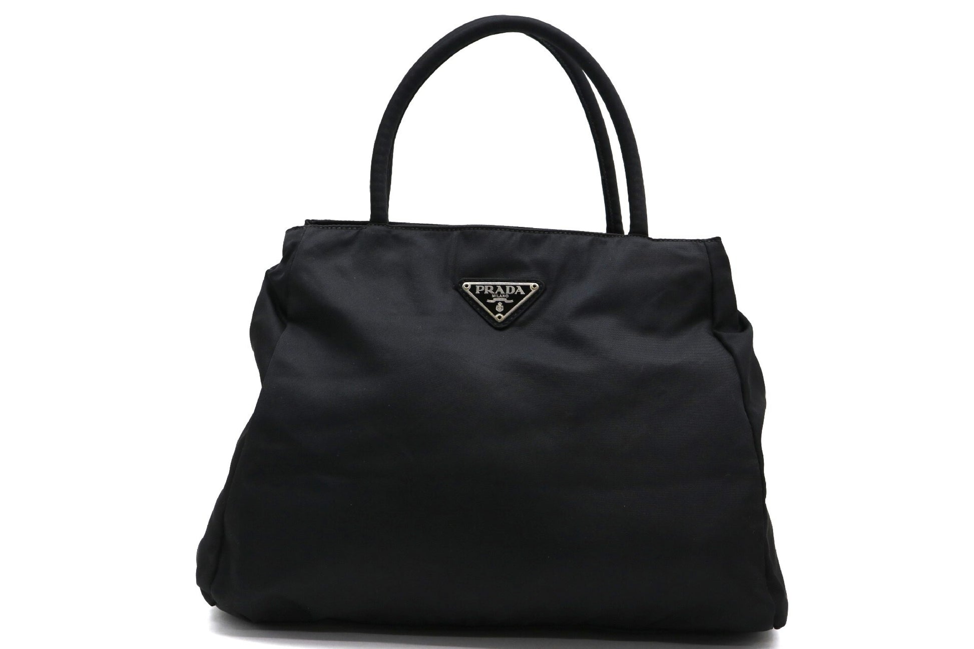 PRADA nylon triangular logo handbag