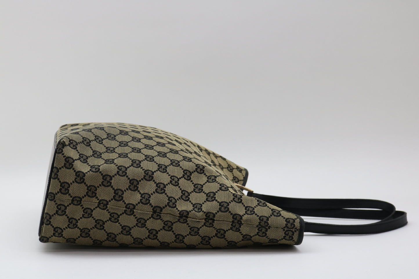 GUCCI GG Canvas Leather Tote Bag