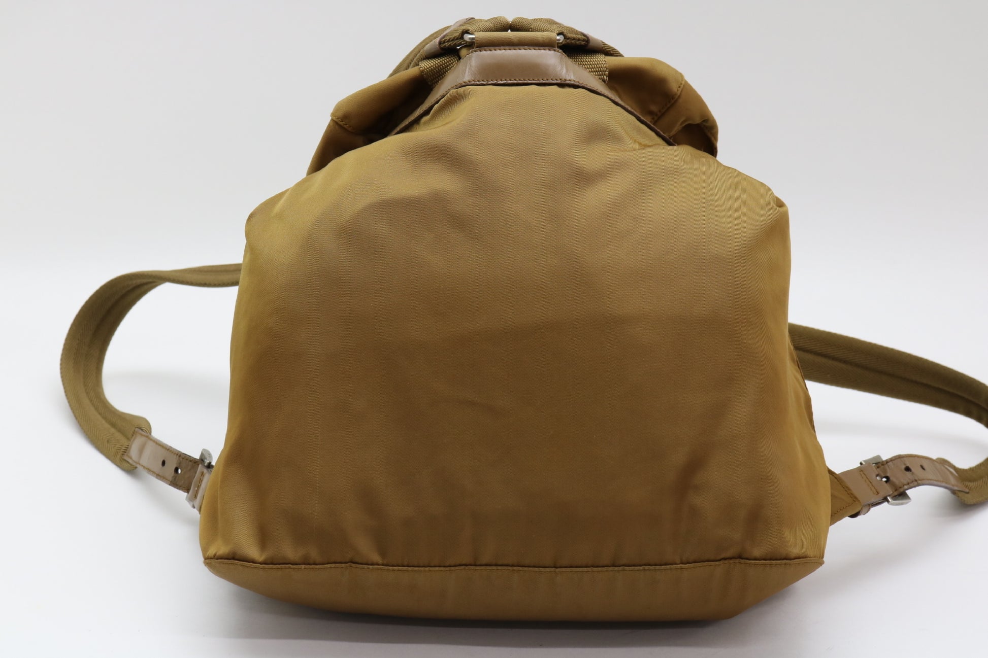 PRADA Nylon Triangle Plate Nylon Leather Backpack