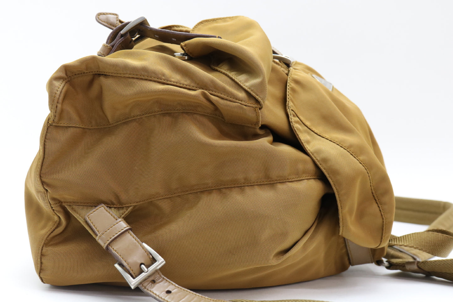 PRADA Nylon Triangle Plate Nylon Leather Backpack