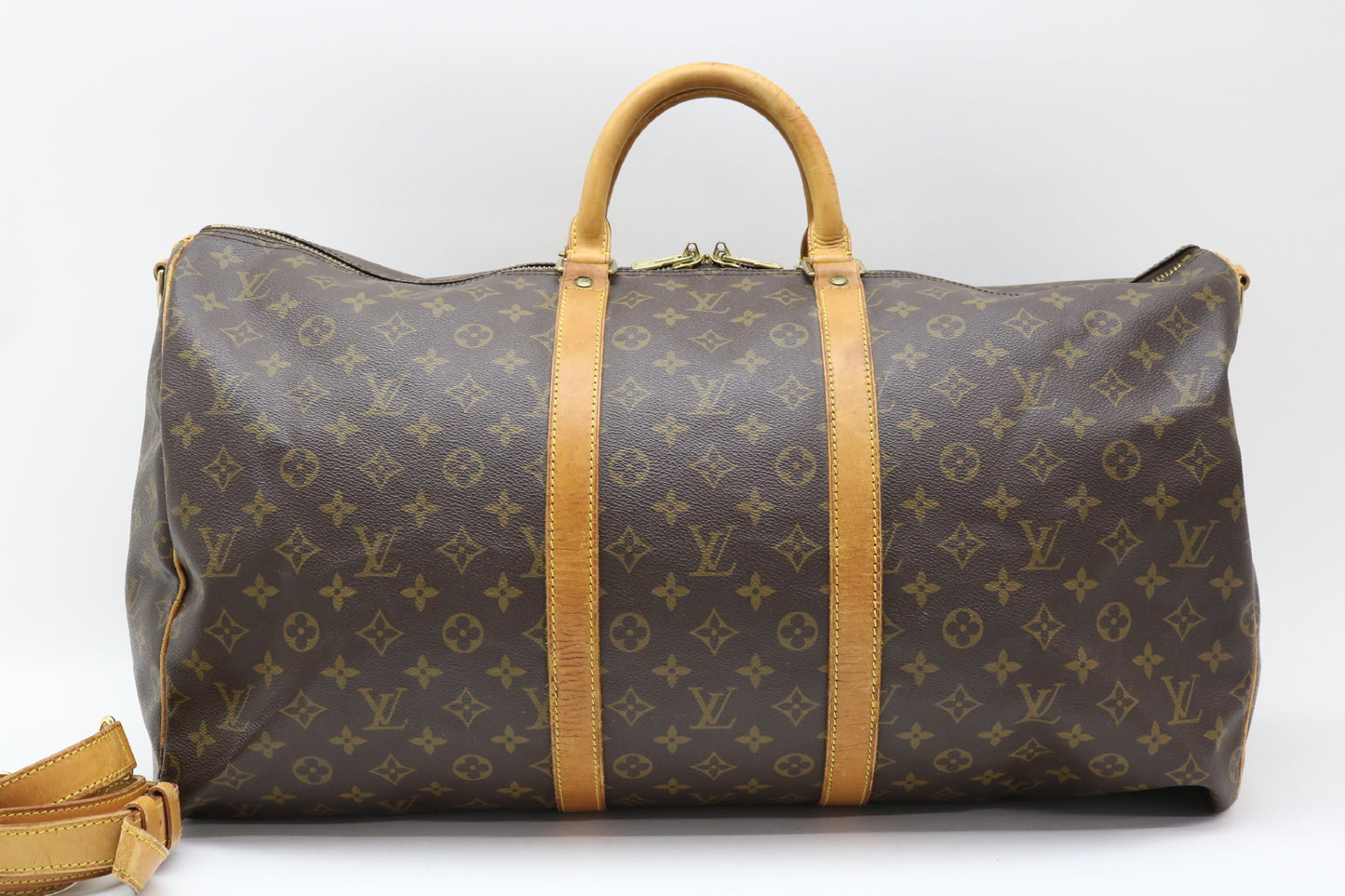 LOUIS VUITTON Monogram Keepall Bandouliere 55 Boston Bag