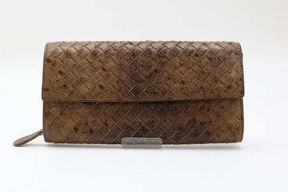 BOTTEGA VENETA Intrecciato Ostrich Intrecciato Wallet