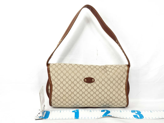 CELINE One-Shoulder Canvas Macadam Shoulder Bag
