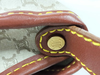 CELINE One-Shoulder Canvas Macadam Shoulder Bag