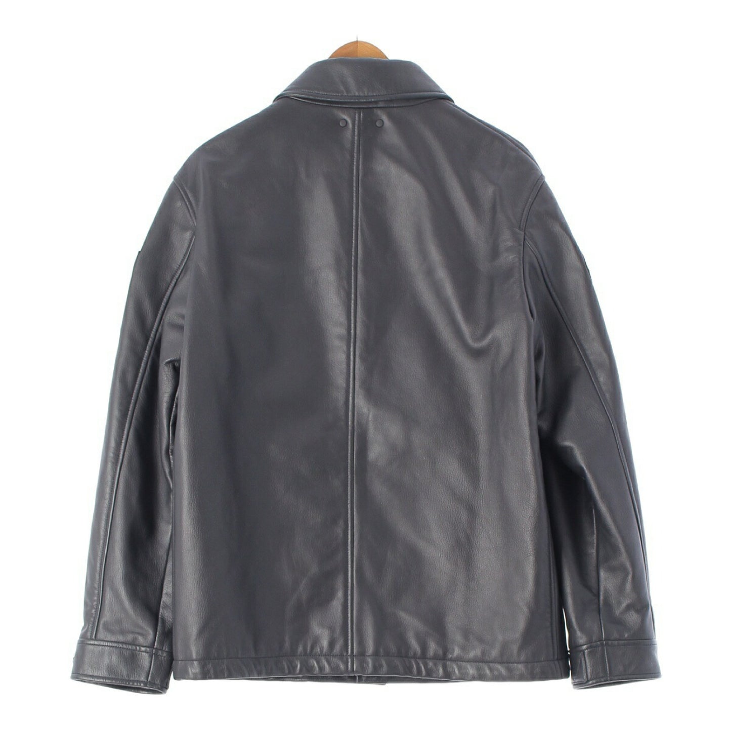 LOUIS VUITTON Men's Leather Jacket/Blouson with Logo Patch and Monogram in Black