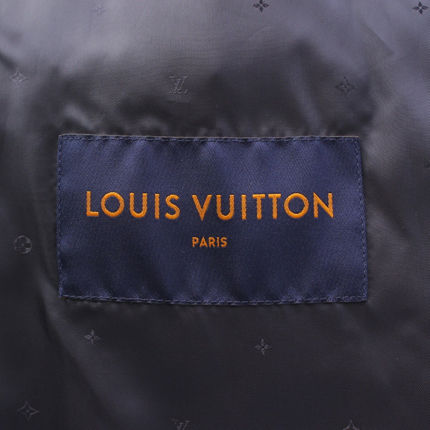 LOUIS VUITTON Men's Leather Jacket/Blouson with Logo Patch and Monogram in Black