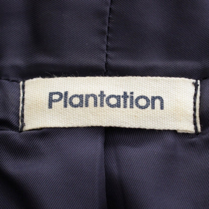 Plantation Wool Knit Border Long Coat PL84FA612 Blue Brown 2 Coats