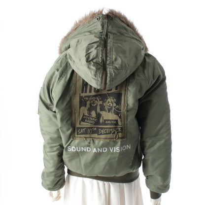 HYSTERIC GLAMOUR HYS Hysteric Glamour 84 Fur Hooded N-2B MA-1 Flight Military Jacket Y2K 02203AB14 Jacket