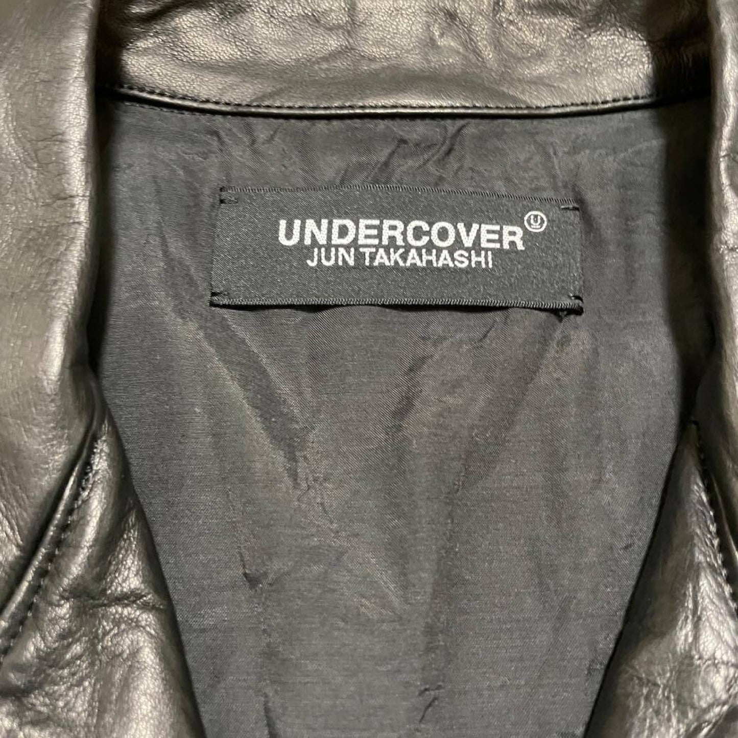 UNDERCOVER UC1B4207-1 "ONCE IN A LIFETIME" Light Leather Rider's Jacket, Black, Size 2