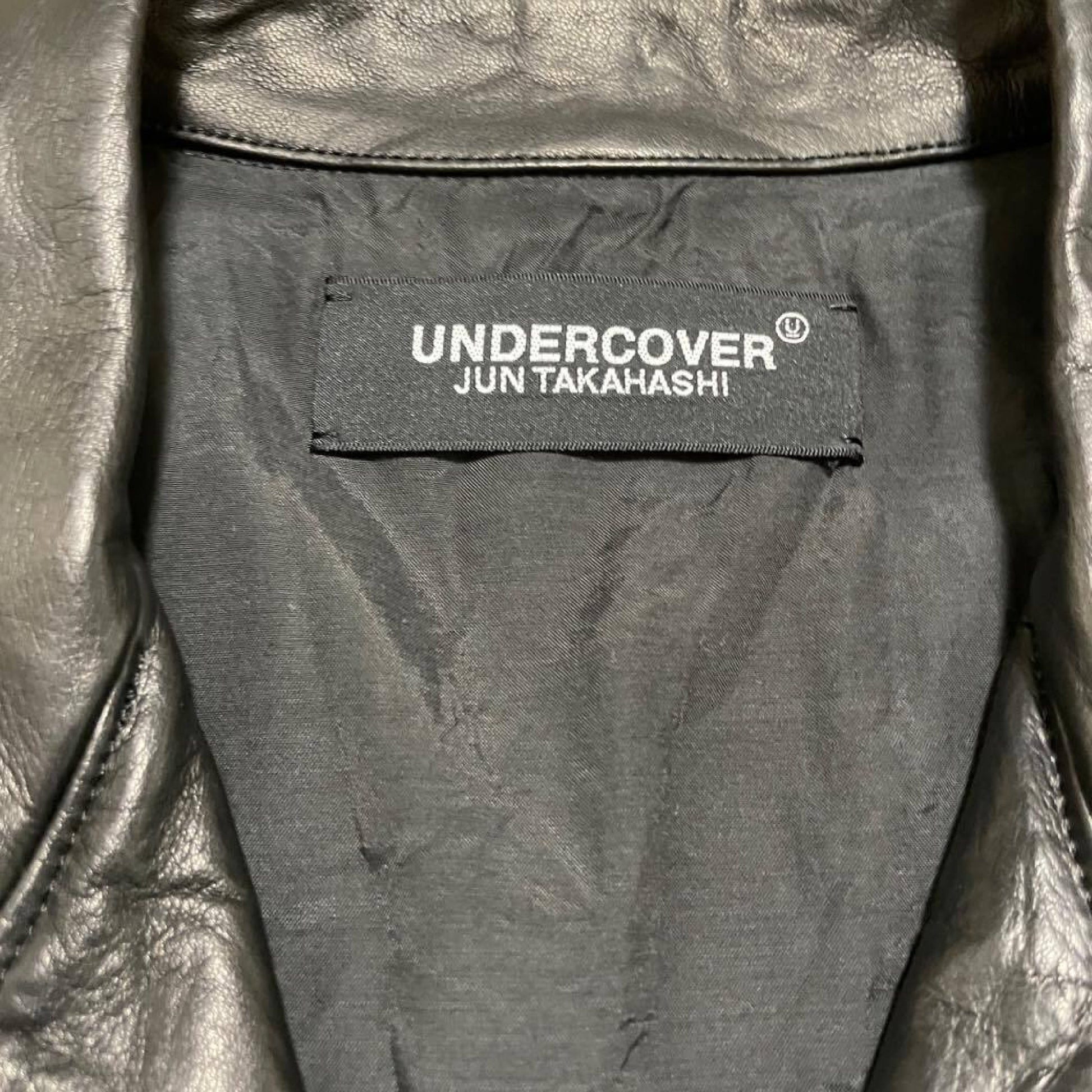 UNDERCOVER UC1B4207-1 "ONCE IN A LIFETIME" Light Leather Rider's Jacket, Black, Size 2