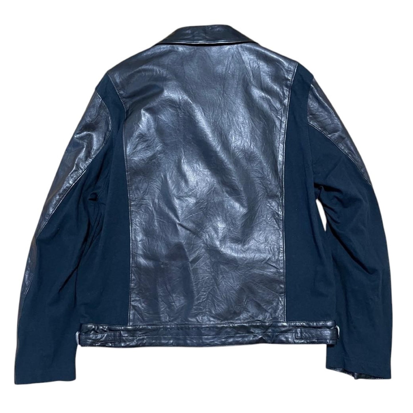 UNDERCOVER UC1B4207-1 "ONCE IN A LIFETIME" Light Leather Rider's Jacket, Black, Size 2