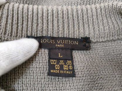 LOUIS VUITTON Knit Top with Suede Trim, Size L