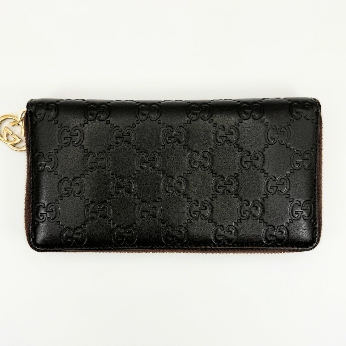 GUCCI Guccissima Leather Zip-Around Long Wallet with Dust Bag and Box