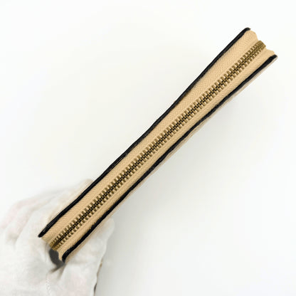 LOUIS VUITTON Monogram Empreinte Zippy Wallet, Beige, M61866.