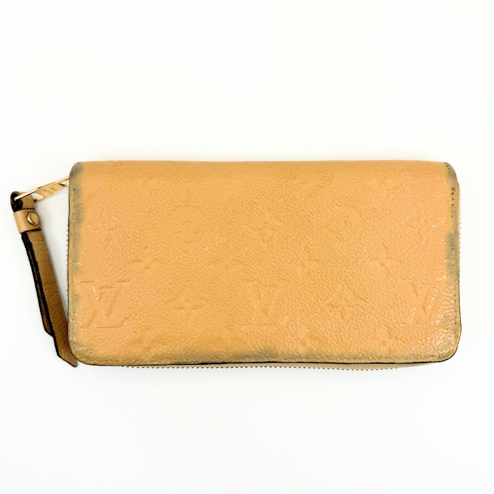 LOUIS VUITTON Monogram Empreinte Zippy Wallet, Beige, M61866.