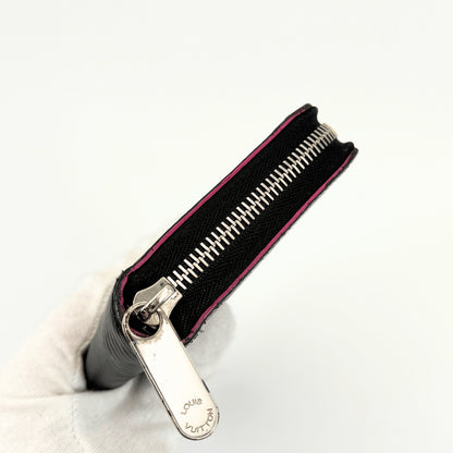 LOUIS VUITTON Epi Zippy Wallet Noir Hot Pink M64838 Wallet