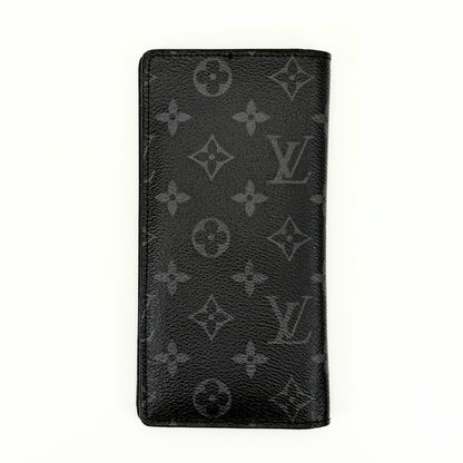 LOUIS VUITTON Monogram Eclipse Portefeuille Brazza Bifold Long Wallet M61697 Wallet