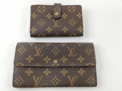 LOUIS VUITTON Monogram LV Monogram Two-Piece Wallet Set: Porte Monnaie Credit M61723/Portefeuille Viennois M61674