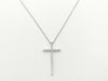Tiffany & Co. Metro Cross Diamond Necklace in 750 White Gold, 4.0g 