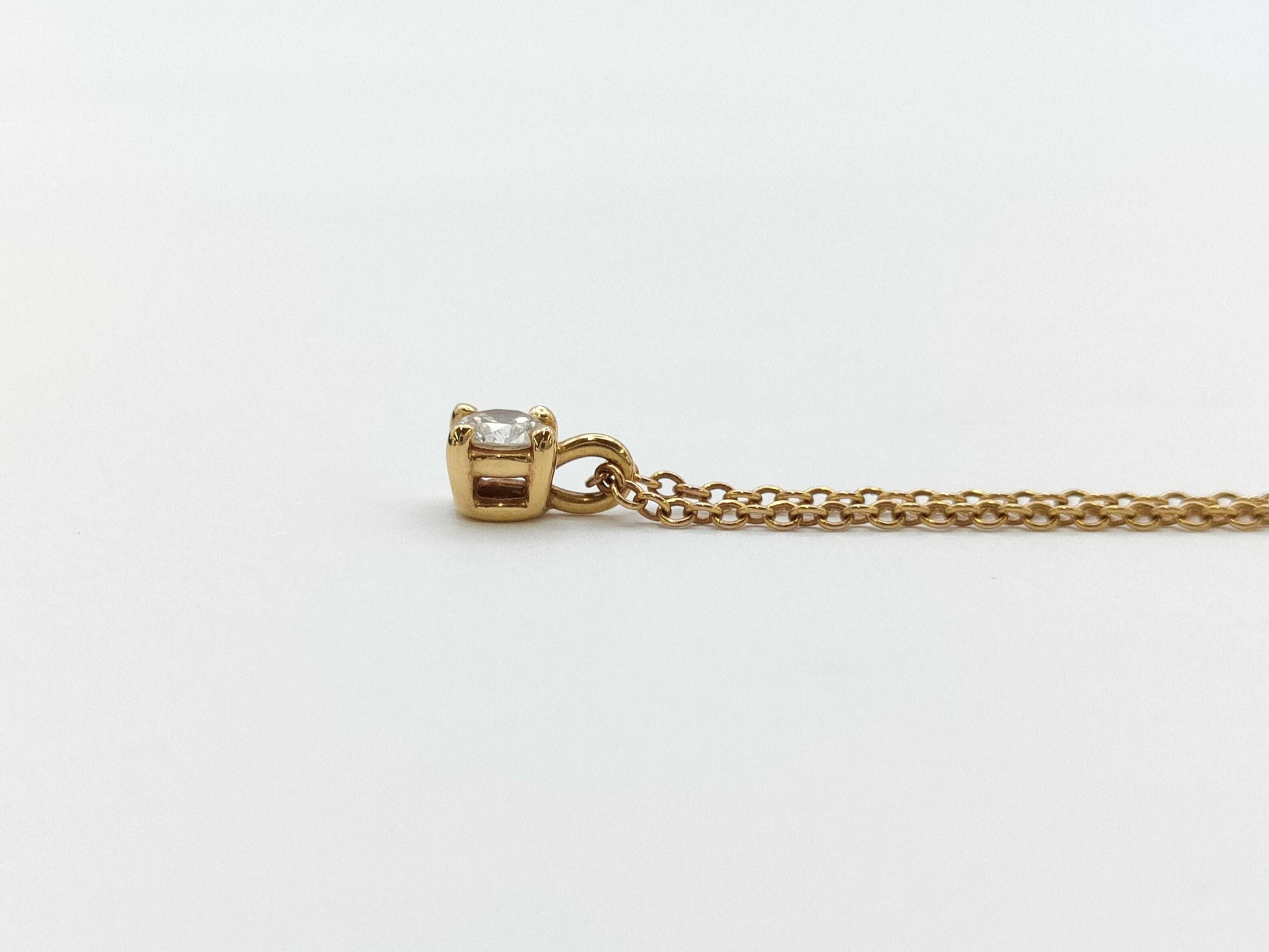 Tiffany & Co. Solitaire 1PD PG Au750 1.7g Necklace 