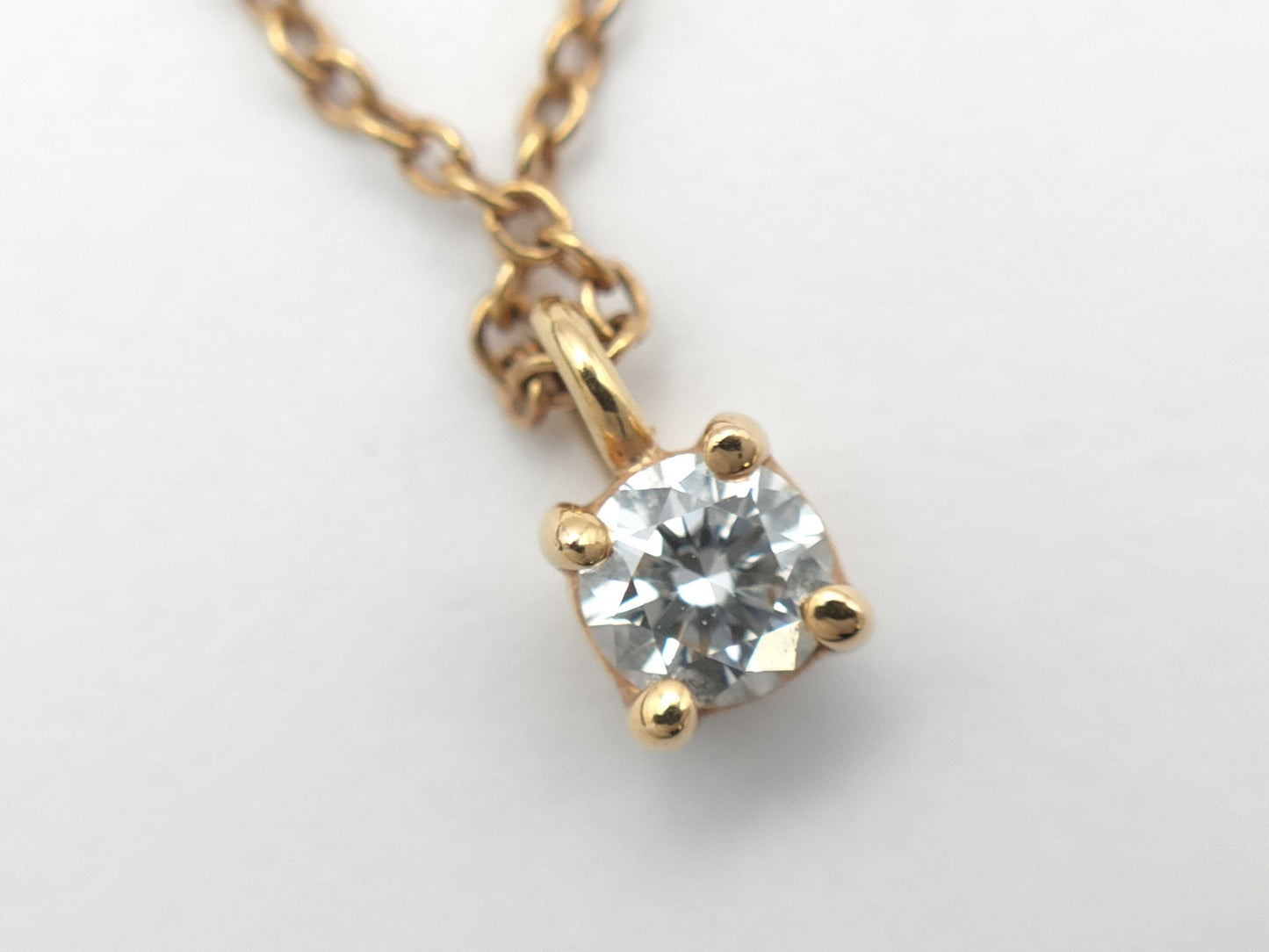 Tiffany & Co. Solitaire 1PD PG Au750 1.7g Necklace 