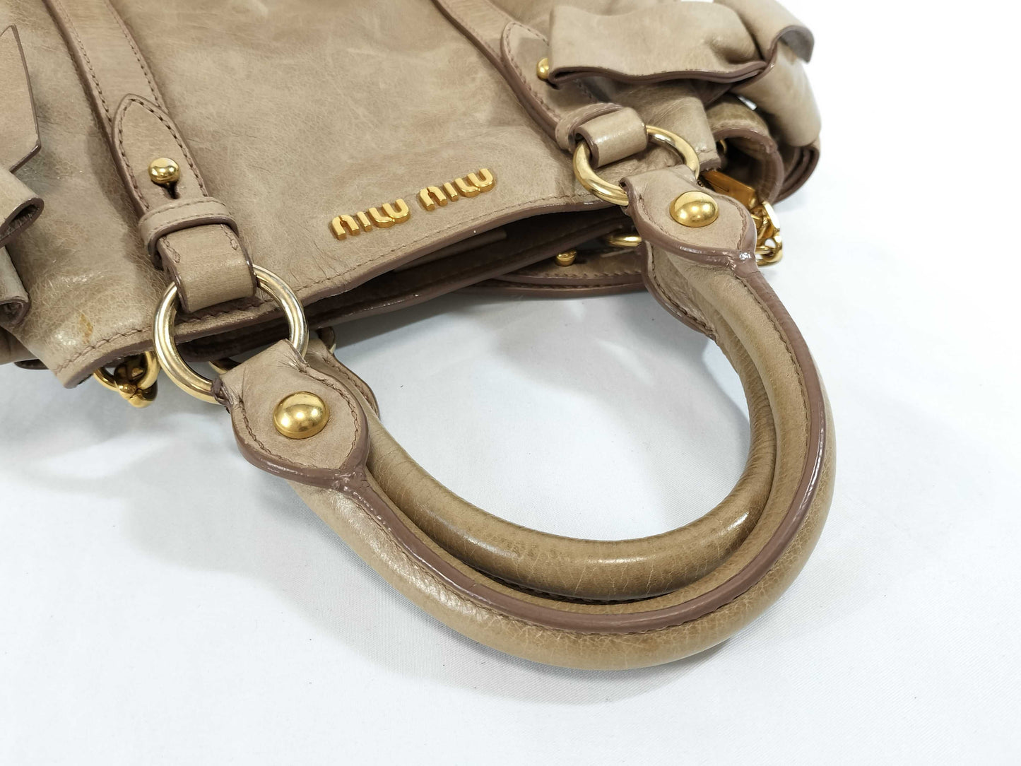 Miu Miu Vitello Shine 2-Way Shoulder Handbag