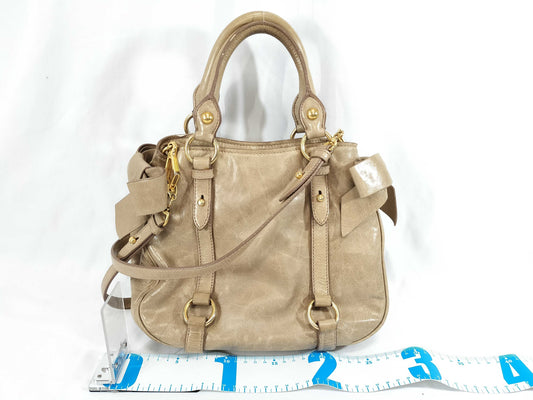 Miu Miu Vitello Shine 2-Way Shoulder Handbag