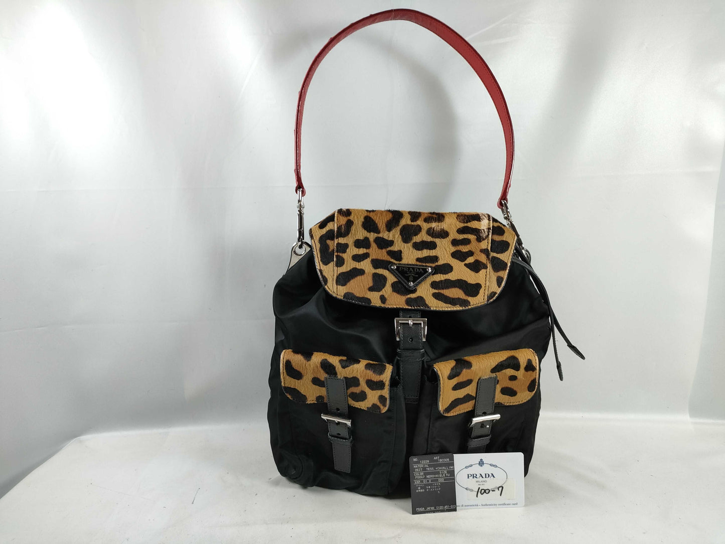 PRADA Nylon Prada Harako x Nylon x Ostrich Shoulder Bag