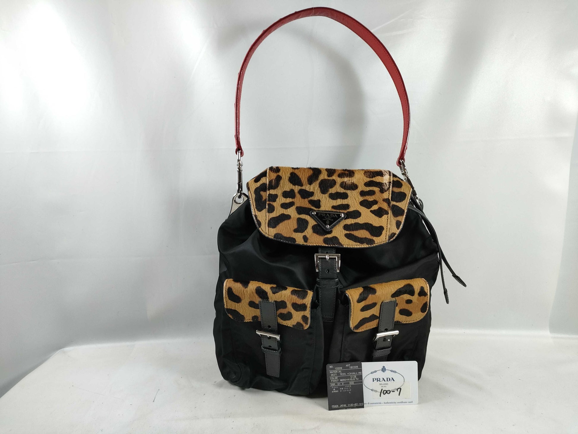 PRADA Nylon Prada Harako x Nylon x Ostrich Shoulder Bag