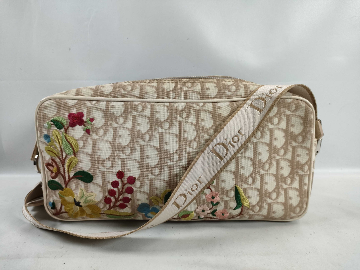 Dior Trotter Floral Print Shoulder Bag